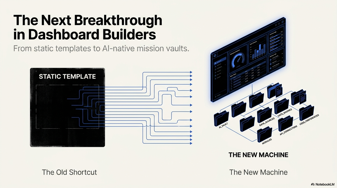 The next breakthrough in dashboard builders: from static templates to AI-native mission vaults