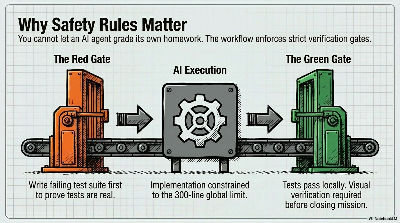 Why safety rules matter: Red Gate and Green Gate verification workflow prevents AI from grading its own homework